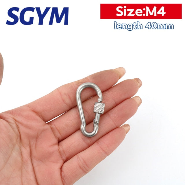5pcs 304 Stainless Steel  Carabiner Carbine Snap Hook Locker Key-Lock - KiwisLove