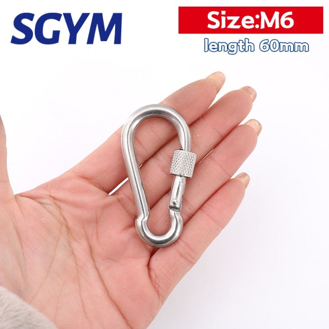 5pcs 304 Stainless Steel  Carabiner Carbine Snap Hook Locker Key-Lock - KiwisLove