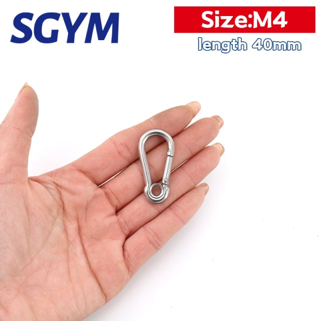 5pcs 304 Stainless Steel  Carabiner Carbine Snap Hook Locker Key-Lock - KiwisLove