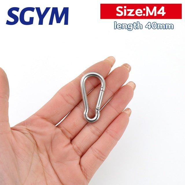 5pcs 304 Stainless Steel  Carabiner Carbine Snap Hook Locker Key-Lock - KiwisLove