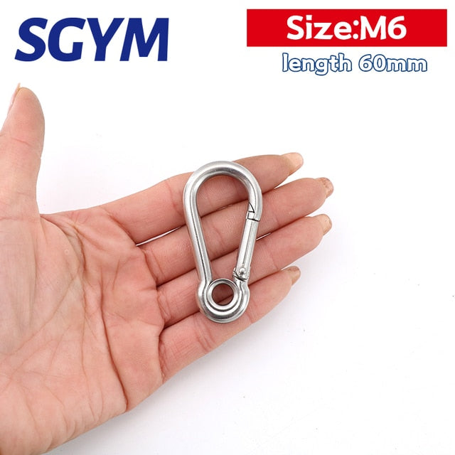 5pcs 304 Stainless Steel  Carabiner Carbine Snap Hook Locker Key-Lock - KiwisLove