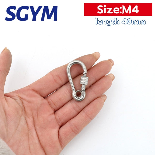 5pcs 304 Stainless Steel  Carabiner Carbine Snap Hook Locker Key-Lock - KiwisLove