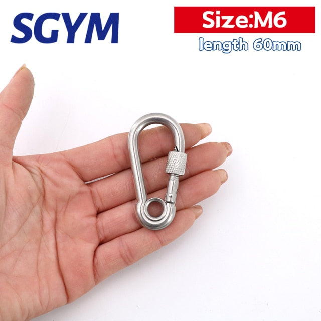 5pcs 304 Stainless Steel  Carabiner Carbine Snap Hook Locker Key-Lock - KiwisLove