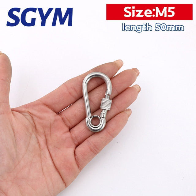 5pcs 304 Stainless Steel  Carabiner Carbine Snap Hook Locker Key-Lock - KiwisLove