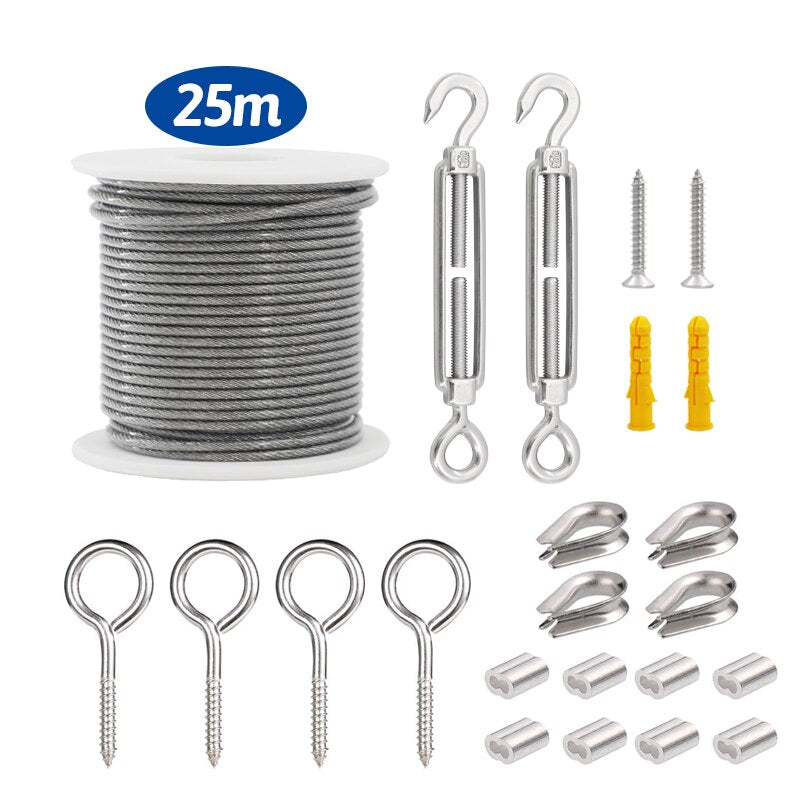 PVC Coated Flexible Wire Rope Soft Cable Transparent Stainless Steel  Kit - KiwisLove