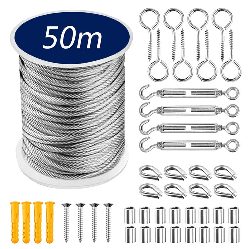 PVC Coated Flexible Wire Rope Soft Cable Transparent Stainless Steel  Kit - KiwisLove