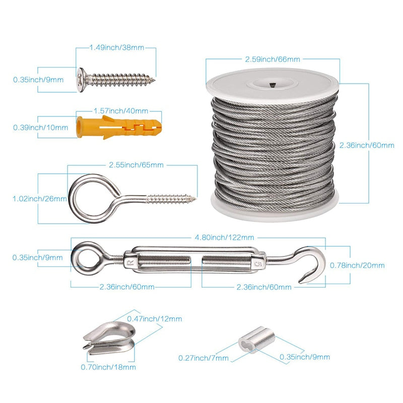 PVC Coated Flexible Wire Rope Soft Cable Transparent Stainless Steel  Kit - KiwisLove