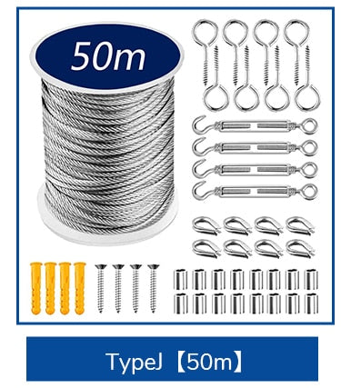 PVC Coated Flexible Wire Rope Soft Cable Transparent Stainless Steel  Kit - KiwisLove