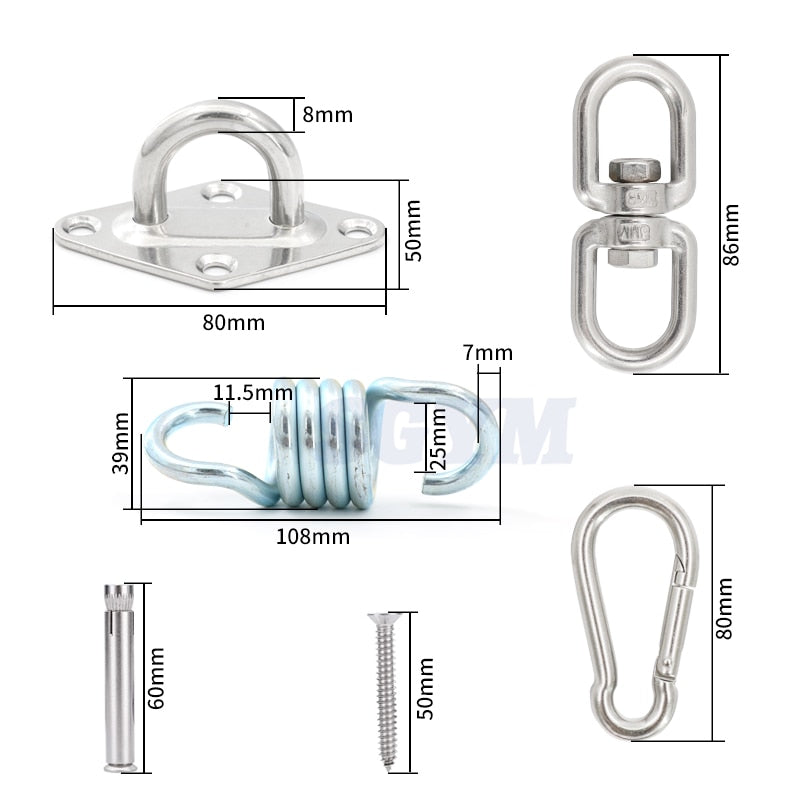 Rotation Swivel Hook Hammock Chair Swing Hanging Seat  Indoor Outdoor - KiwisLove