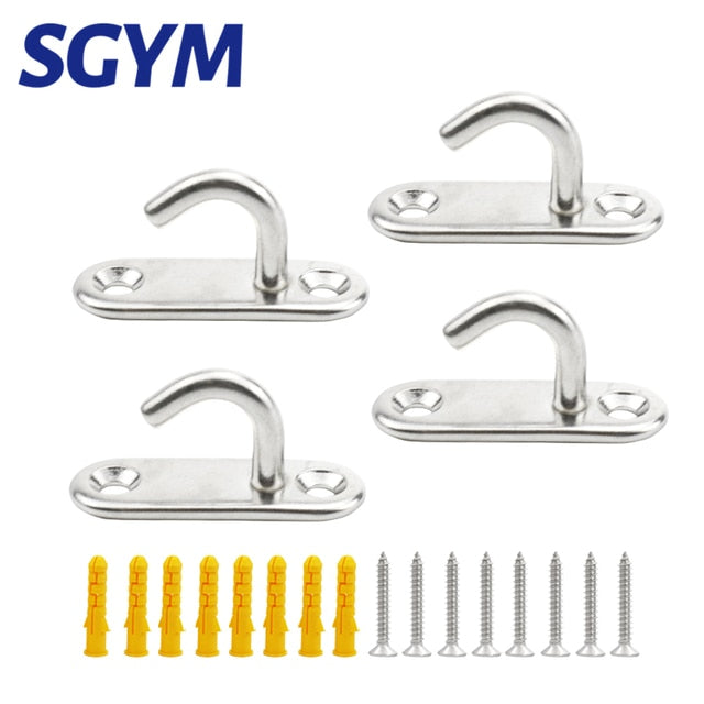 4pcs Ceiling Wall M5 Screw Mount Hook Hangers Pad Eye Straps Tie Down - KiwisLove