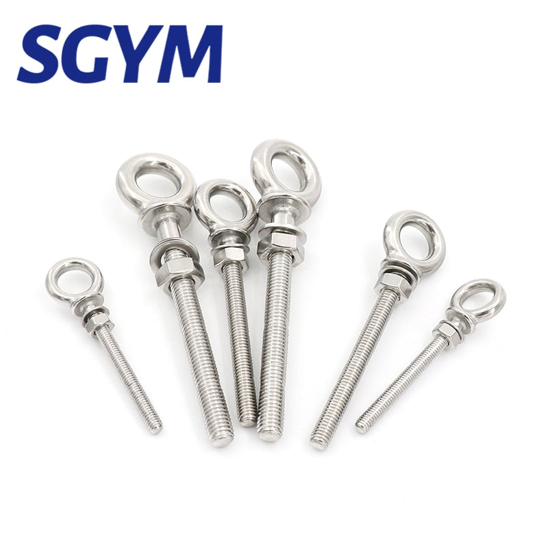 1Pcs 316 Stainless Steel Lifting Eye Bolts Eyebolts with Nuts & Washers Set - KiwisLove