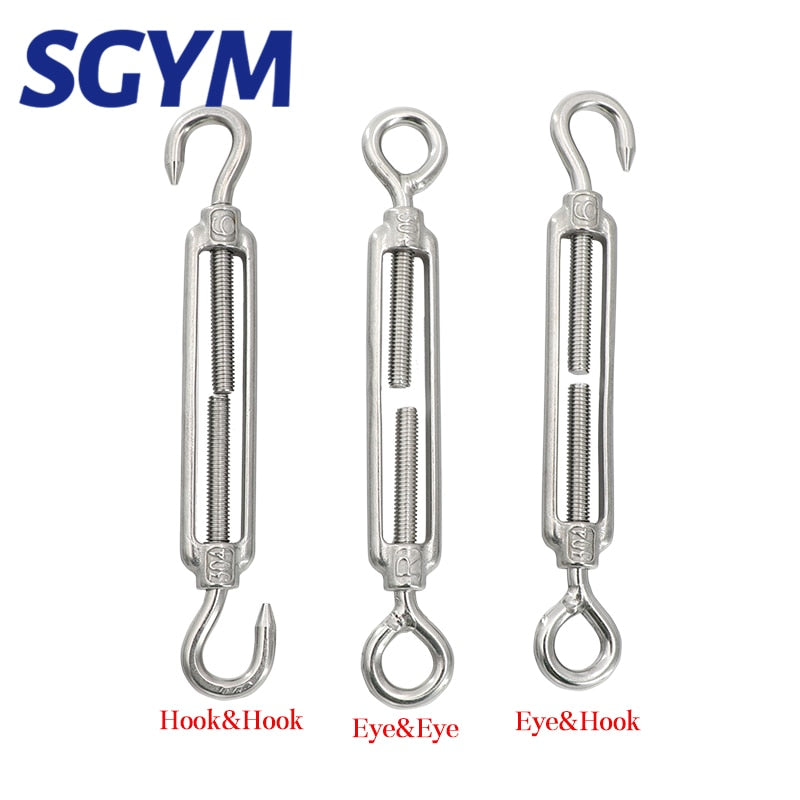 1Pcs  Adjust Chain Rigging Hooks & Eye Turnbuckle Wire Rope Tension - KiwisLove