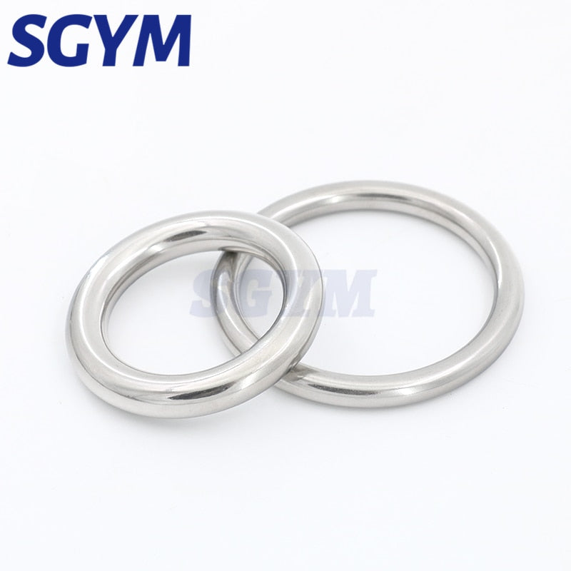 Heavy Duty Welded Round Rings Smooth Solid O Ring 304 Stainless Steel For Rigging Marine Boat Hammock Yoga Hanging Ring 3-16mm - KiwisLove