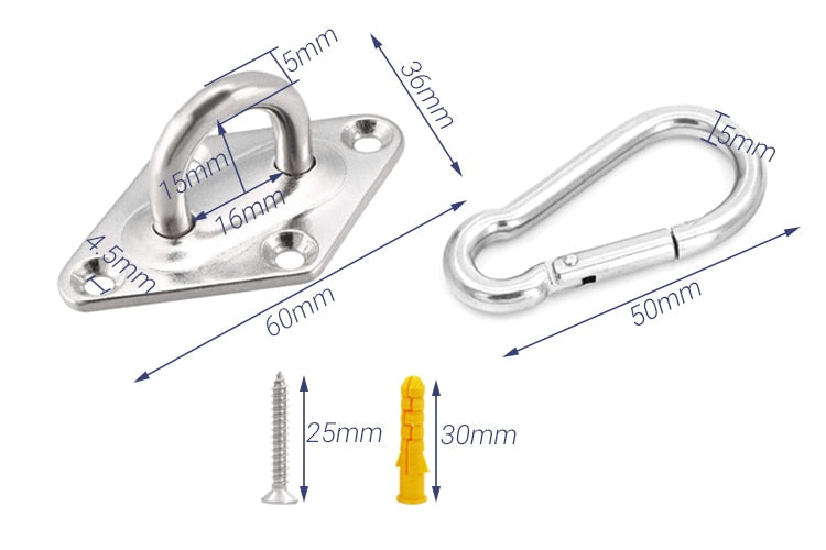 2 sets Anchor Mount U-shaped M5 Standard Hammock Hooks Ceiling - KiwisLove