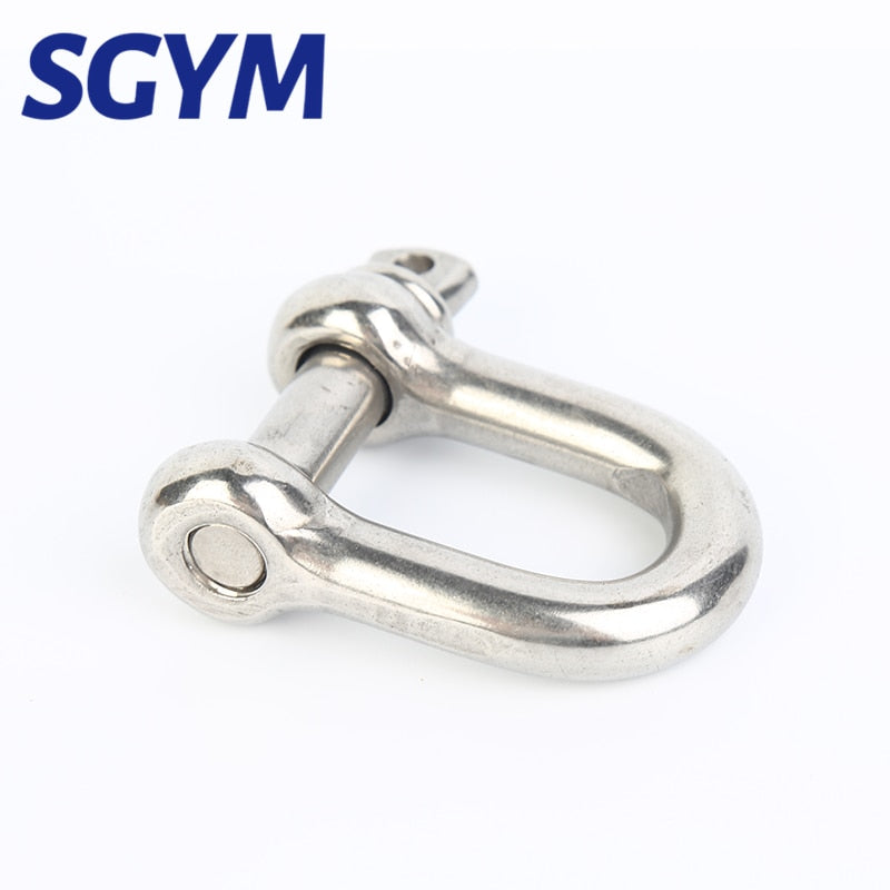 M4 M5 M6 M8 M10 M12 M14 M16 Straight D Shackle Short Stainless Steel  Breaking D Rigging Shackle Hooks boat rigging hardware - KiwisLove