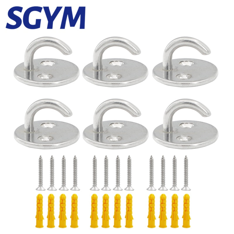 6Pcs Ceiling and Wall Hanging 304 Stainless Steel Eye Hook Plate Buckle - KiwisLove
