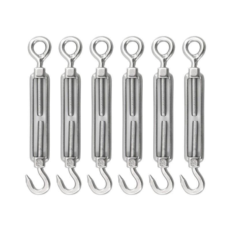 Silver 304 Stainless Steel European Style Hook Eye Turnbuckle  Tensioner - KiwisLove