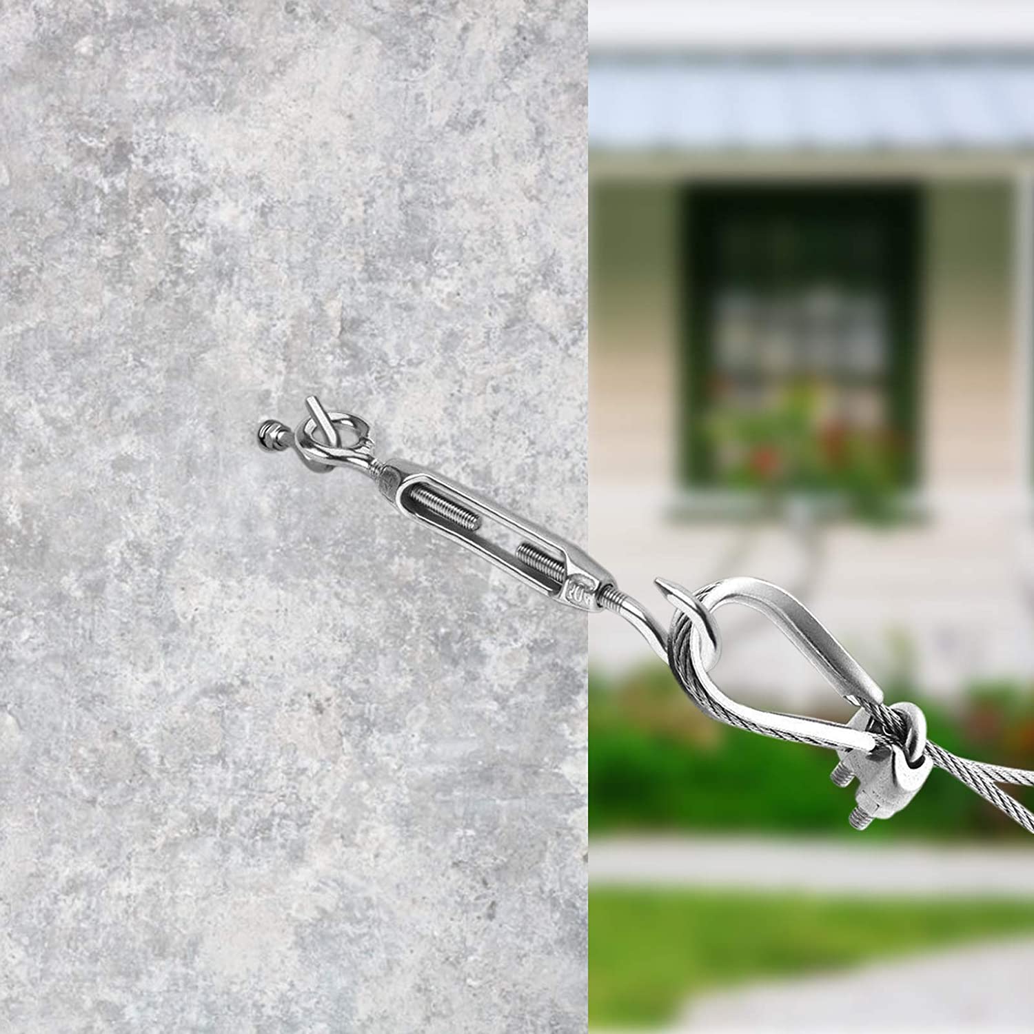 Silver 304 Stainless Steel European Style Hook Eye Turnbuckle  Tensioner - KiwisLove