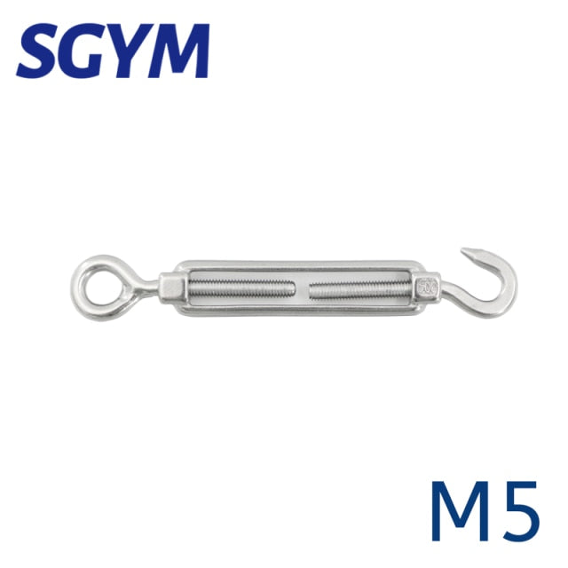 Silver 304 Stainless Steel European Style Hook Eye Turnbuckle  Tensioner - KiwisLove