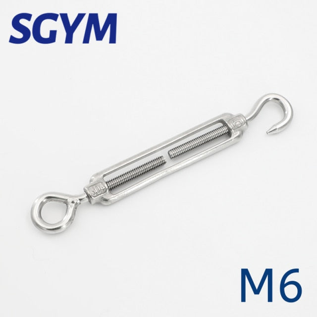 Silver 304 Stainless Steel European Style Hook Eye Turnbuckle  Tensioner - KiwisLove