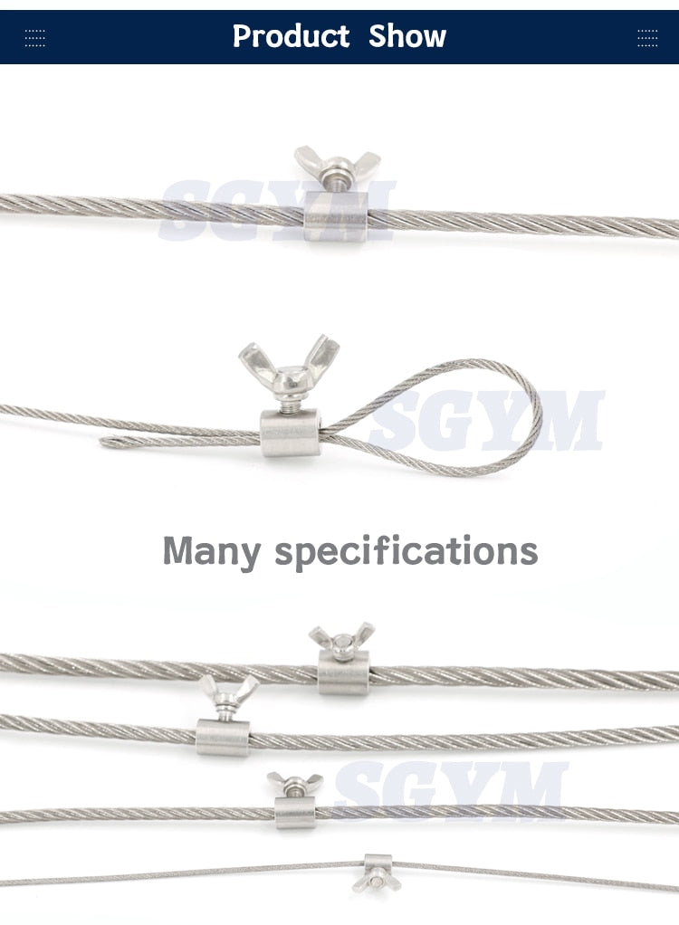 10pcs  304 stainless steel rope manual lock catch fasteners butterfly buckle - KiwisLove