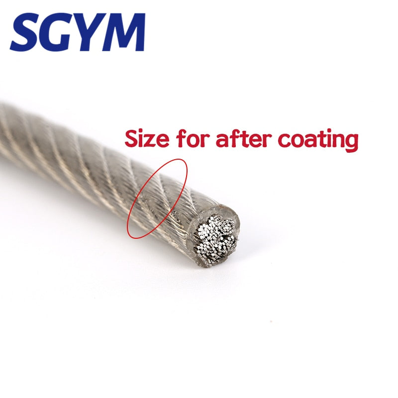 304 Stainless Steel PVC Coated 2mm Wire Rope soft Cable Transparent - KiwisLove