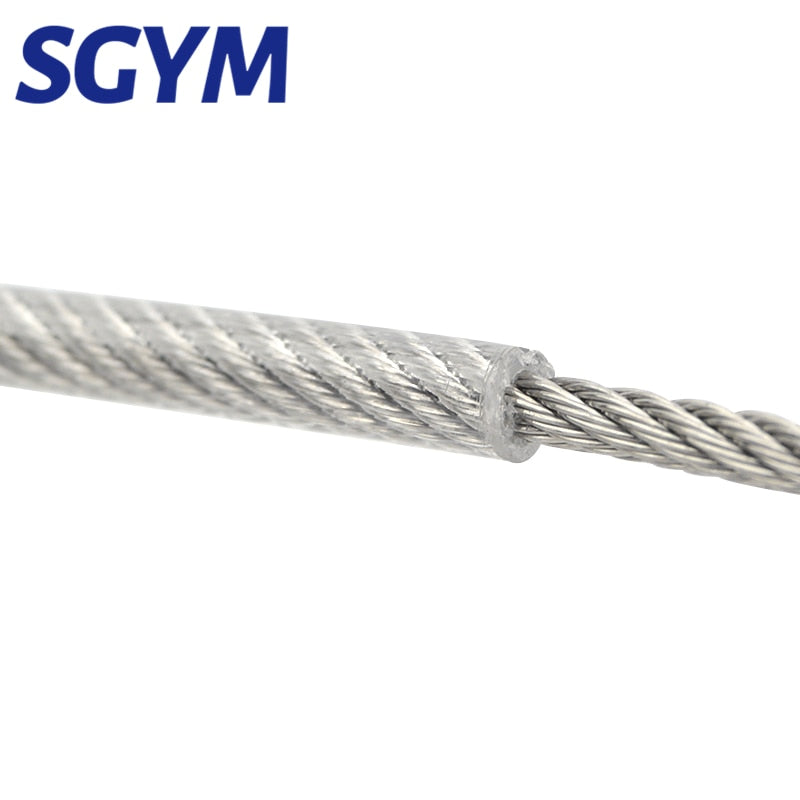 wire Rope 1/8‘’ PVC Transparent Coated Cable 304Stainless Steel rope Clothesline Diameter 3mm length-100m - KiwisLove