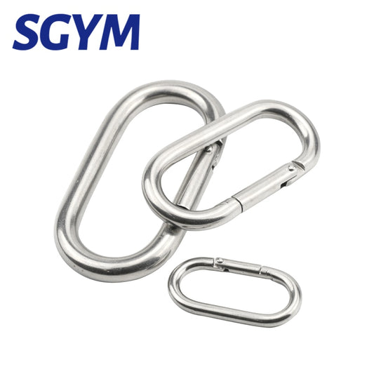 2pcs OVAL Stainless Steel Spring Snap Hook Carabiner Link Lock Ring Hook - KiwisLove