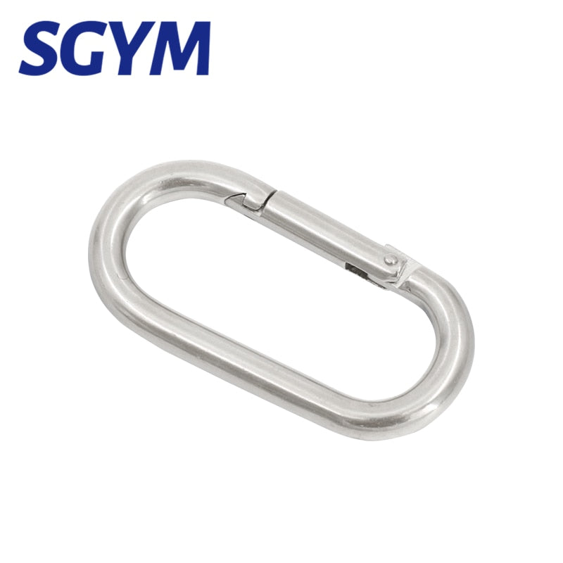 2pcs OVAL Stainless Steel Spring Snap Hook Carabiner Link Lock Ring Hook - KiwisLove