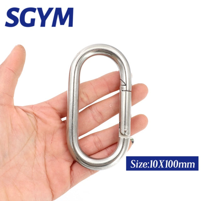 2pcs OVAL Stainless Steel Spring Snap Hook Carabiner Link Lock Ring Hook - KiwisLove