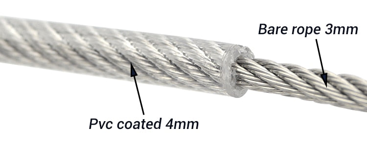 4mm 304 stainless steel pvc coated rope wire rope alambre cable  lifting - KiwisLove