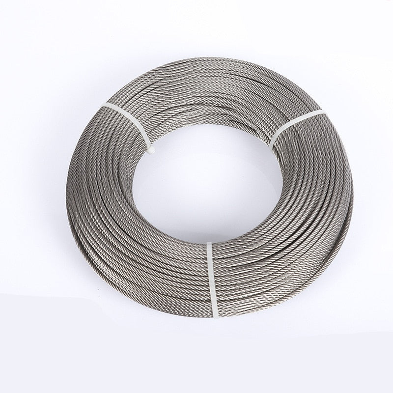 100 Meter 304 Stainless Steel Wire Rope Soft Lifting Cable 7*19 - KiwisLove