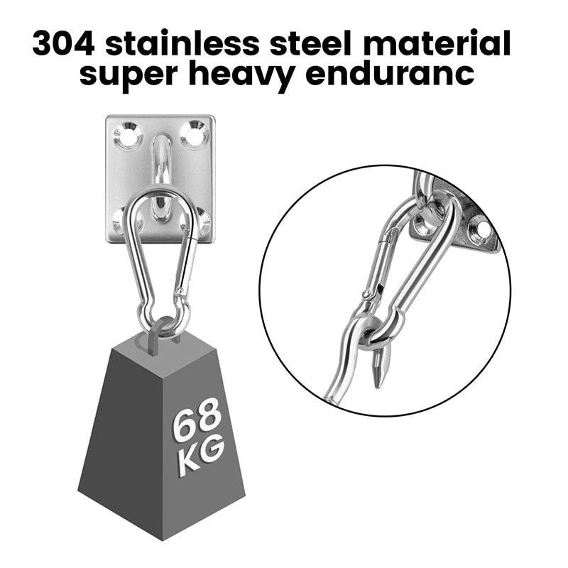 24pcs 304 Stainless Steel Shade Sail set Turnbuckle Pad Eye Carabiner Clip - KiwisLove