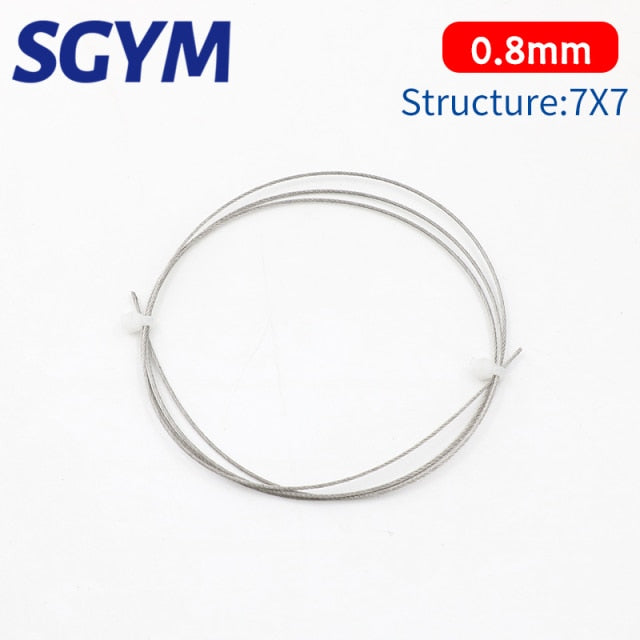5/10m 304 Stainless Steel Wire Rope Soft Fishing Lifting Cable 7×7/7*19 Clothesline 0.8mm 1mm 1.5mm 2mm 3mm 4mm Aluminum sleeve - KiwisLove