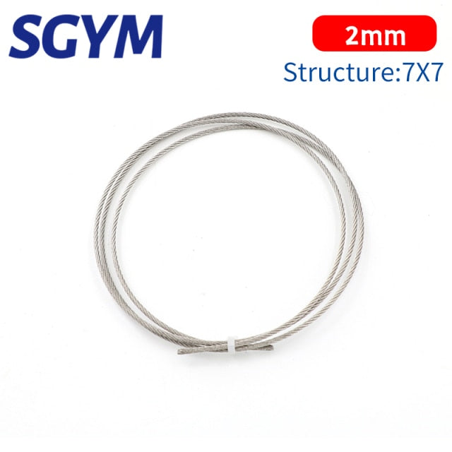 5/10m 304 Stainless Steel Wire Rope Soft Fishing Lifting Cable 7×7/7*19 Clothesline 0.8mm 1mm 1.5mm 2mm 3mm 4mm Aluminum sleeve - KiwisLove