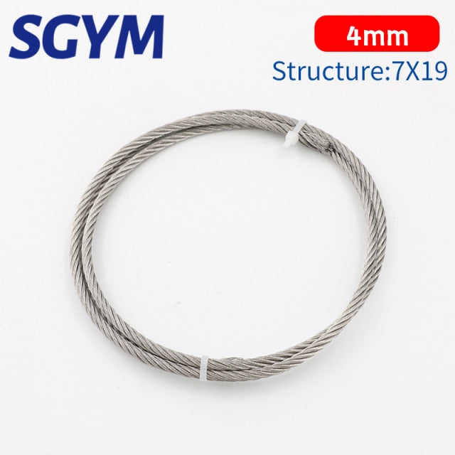 5/10m 304 Stainless Steel Wire Rope Soft Fishing Lifting Cable 7×7/7*19 Clothesline 0.8mm 1mm 1.5mm 2mm 3mm 4mm Aluminum sleeve - KiwisLove