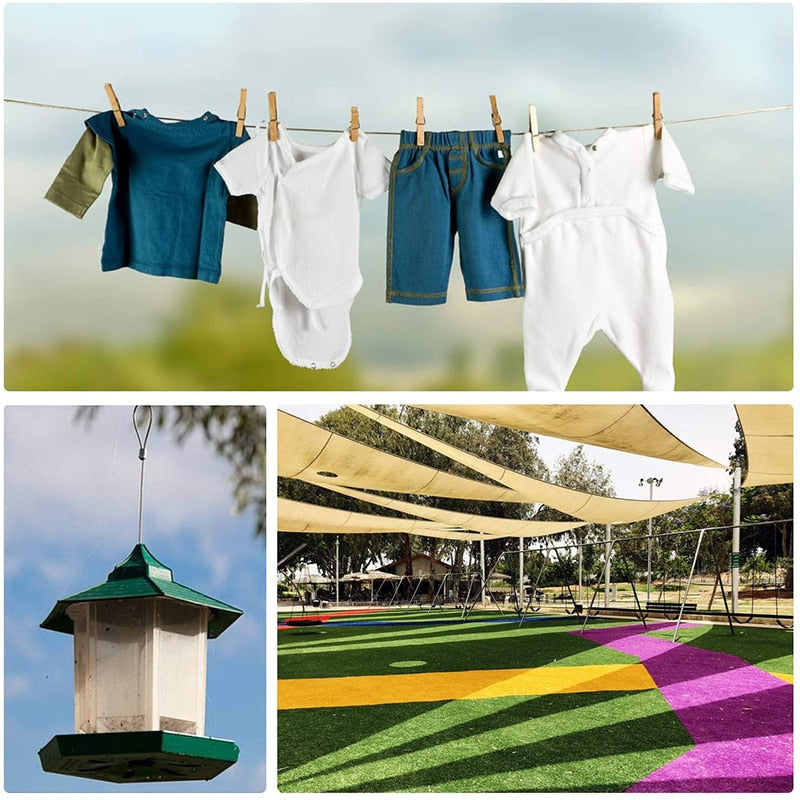 Wire Rope Cable Hooks Hanging Kit Flexible PVC Coated Stainless Steel - KiwisLove