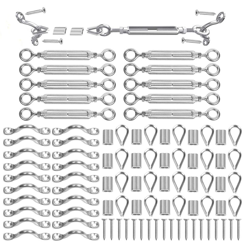 10 set Heavy Duty Cable Railing Kits for 1/8‘’ cable wire rope Balustrade Kit - KiwisLove