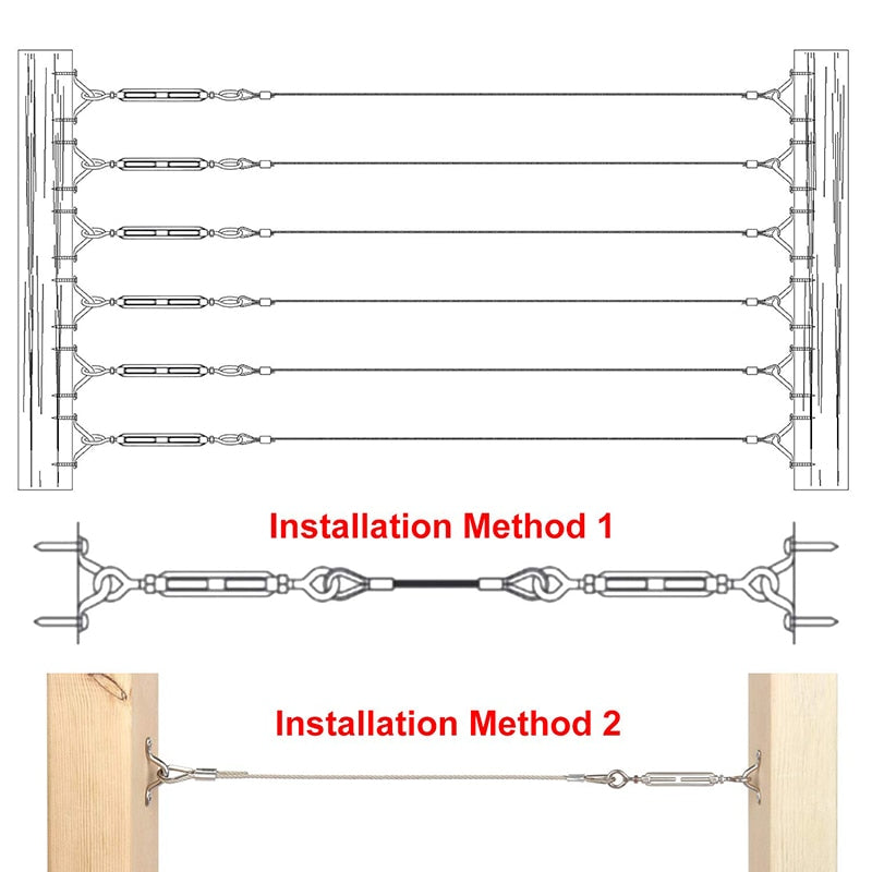 10 set Heavy Duty Cable Railing Kits for 1/8‘’ cable wire rope Balustrade Kit - KiwisLove