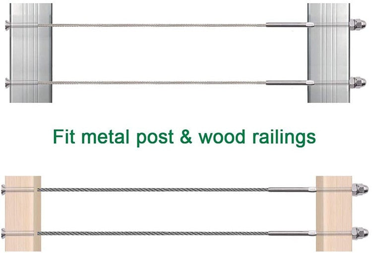 10 Pack Cable Railing Threaded Stud Tension End Fitting Terminal T316 SS - KiwisLove