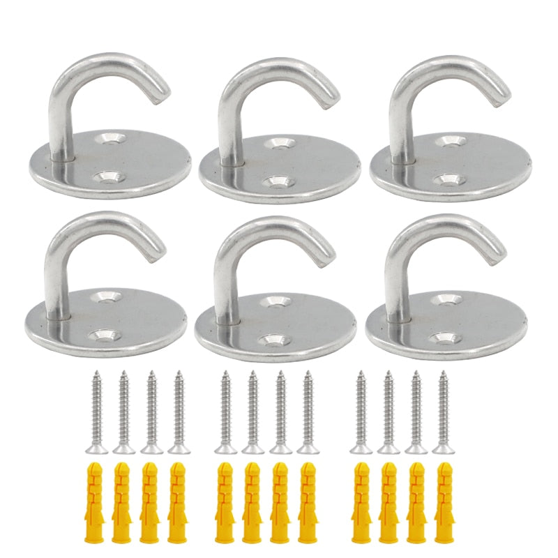 6 pcs 304 Stainless Steel J-shaped Ceiling Mount Hook Base Ceiling Fans - KiwisLove