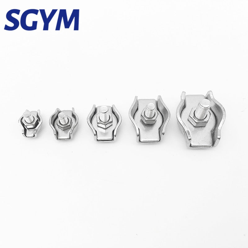 2pcs Wire Rope Chuck  304 Stainless Steel Wire Rope Clips Single Grips - KiwisLove
