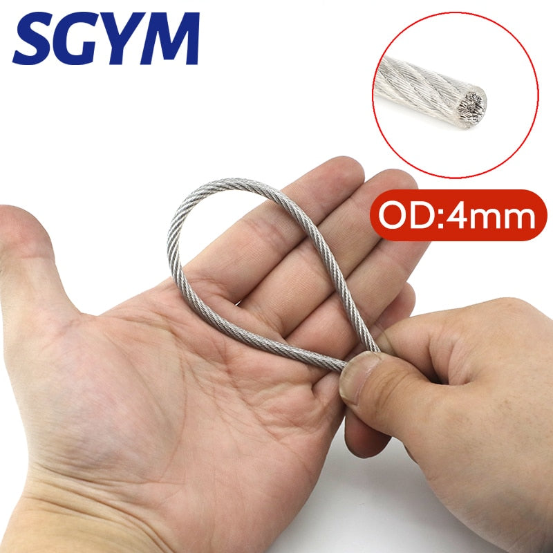 20/30 Meter 4mm PVC Transparent Coated Stainless Steel wire rope - KiwisLove