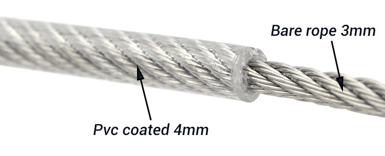 20/30 Meter 4mm PVC Transparent Coated Stainless Steel wire rope - KiwisLove