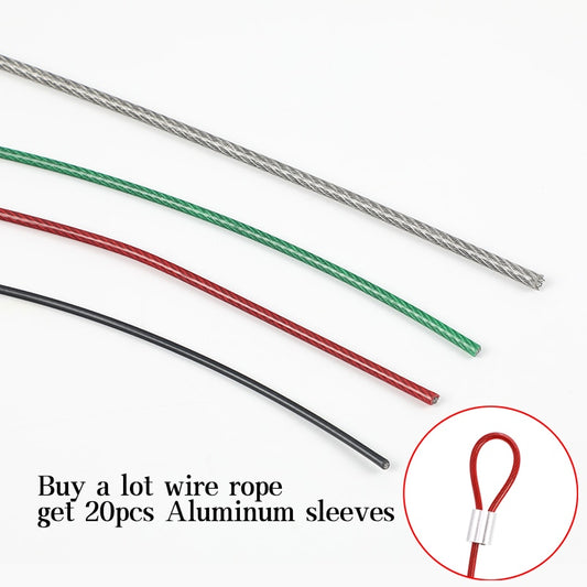 50m PVC Plastic Color Coated 304 Stainless Steel Wire Rope Cable - KiwisLove