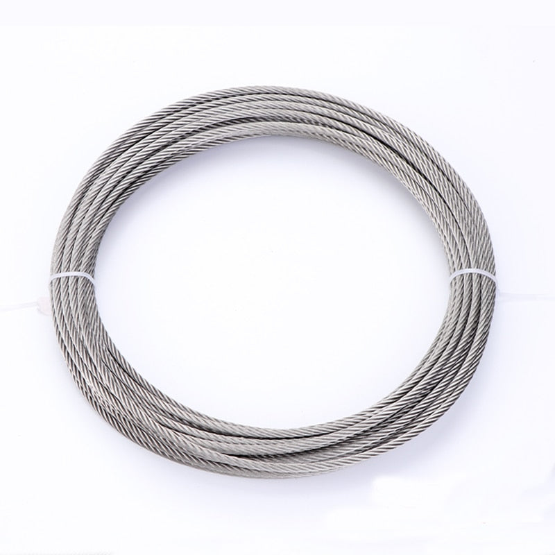 Wire Rope 304 Stainless Steel Strong Tension Soft Fishing Lifting Cable 7*19 - KiwisLove
