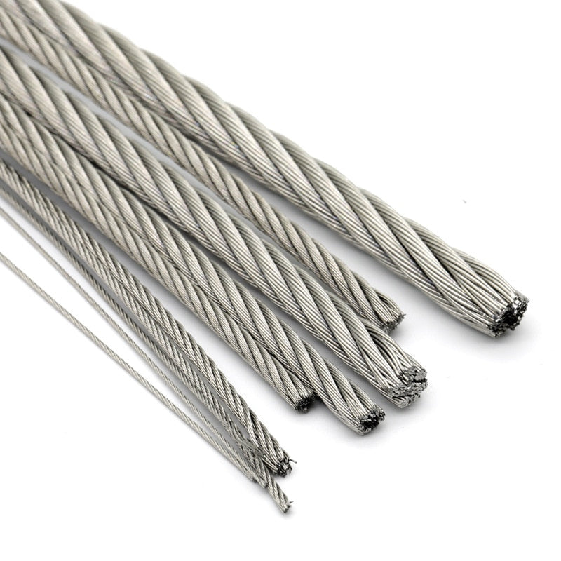 Wire Rope 304 Stainless Steel Strong Tension Soft Fishing Lifting Cable 7*19 - KiwisLove