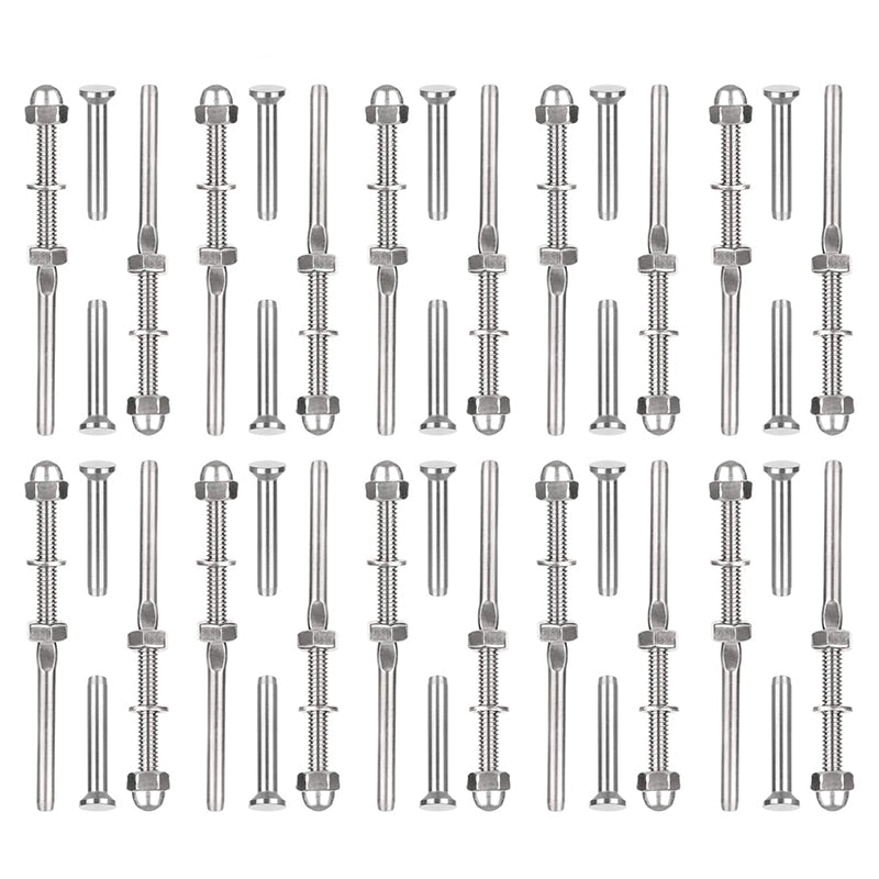 20pcs Threaded Hand Crimp Swage Stud Stemball Swage  Pack Tension End - KiwisLove