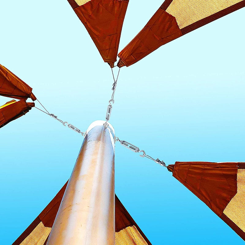 6mm Shade Sail Kit Flexible Stainless Steel Wire Rope Turnbuckle Snap Hook - KiwisLove