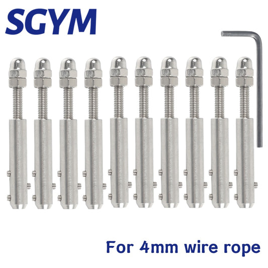 10pcs handscrew Clamp Wire Rope 4mm Threaded Stud Tension End Fitting - KiwisLove